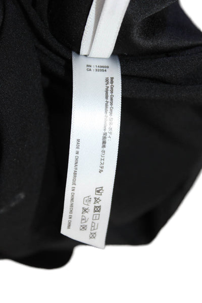 Flora Nikrooz Women Basic Button-Up Blouse Black Short Sleeve Collared Size XS