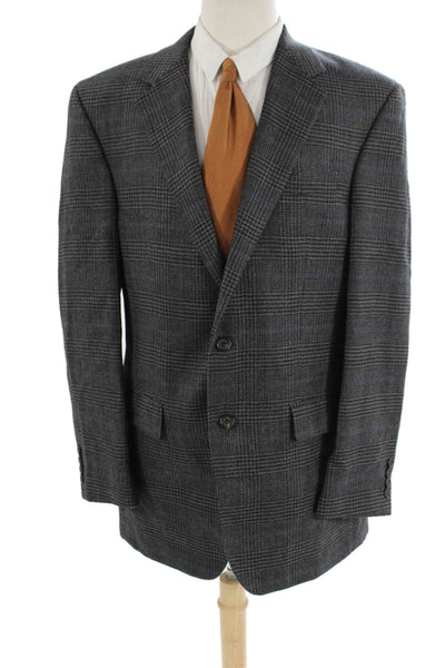Lauren Ralph Lauren Mens Lambswool Striped Print Button Blazer Gray Size EUR 40