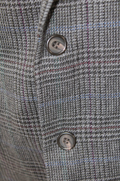 Lauren Ralph Lauren Mens Lambswool Striped Print Button Blazer Gray Size EUR 40