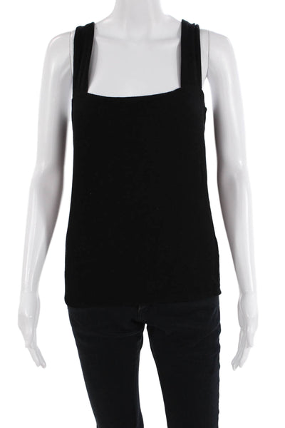 Michael Lauren Womens Basic Camisole Square Neck Black Sleeveless Size L