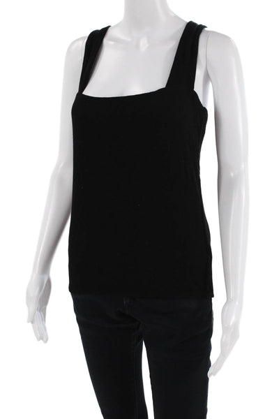 Michael Lauren Womens Basic Camisole Square Neck Black Sleeveless Size L