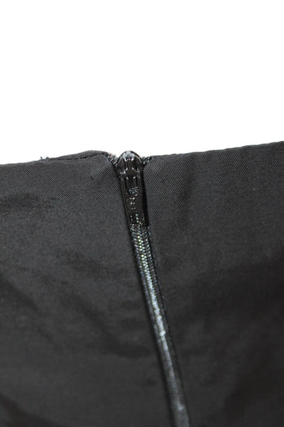 Amanda Uprichard Womens Cropped Strapless Square-Neck Black Poly Top Size L