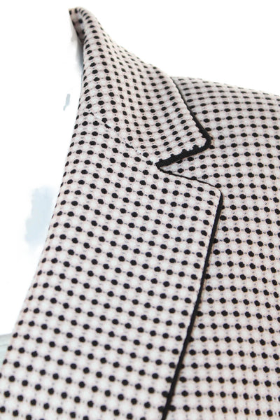 Kasper Womens Polka Dot Print Long Sleeve One Button Blazer Pink Black Size 8