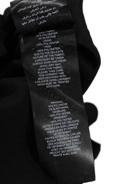 Self Portrait, Women Shift Mini Dress Black Zip Polyester Stretch Size 2