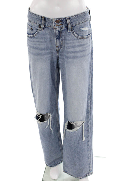 Levi Strauss & Co Womens Boyfriend Wide-Leg Light Blue Jeans Size 27