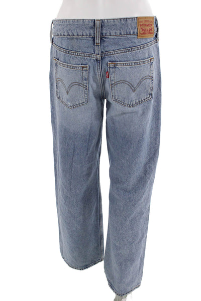 Levi Strauss & Co Womens Boyfriend Wide-Leg Light Blue Jeans Size 27