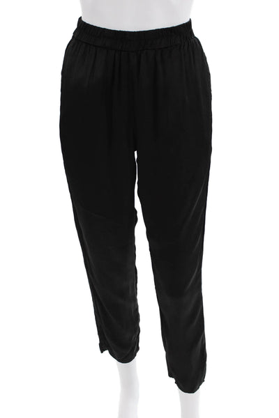 River + Sky Womens Elastic Waist Straight Legged Cuffed Pants Black Size XS