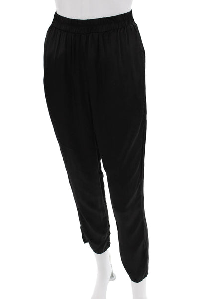 River + Sky Womens Elastic Waist Straight Legged Cuffed Pants Black Size XS