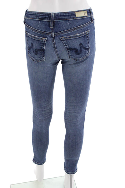 AG Adriano Goldschmied Womens Ankle Skinny Jeans Blue Low Rise Sz 24