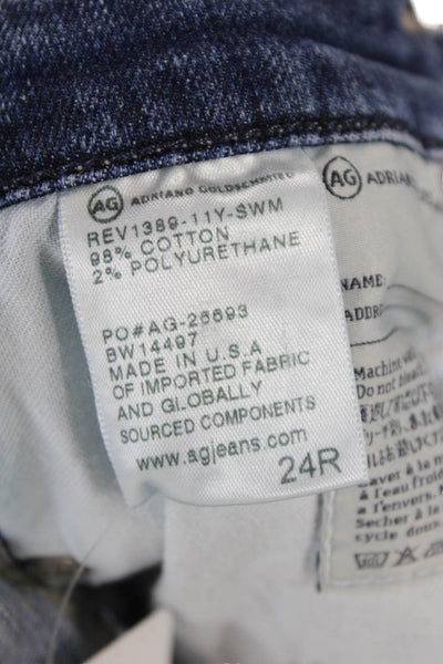 AG Adriano Goldschmied Womens Ankle Skinny Jeans Blue Low Rise Sz 24