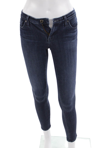 AG Adriano Goldschmied Womens Petite Ankle Skinny Jeans Dark Blue Size 24