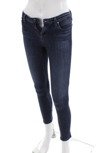 AG Adriano Goldschmied Womens Petite Ankle Skinny Jeans Dark Blue Size 24