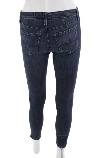 AG Adriano Goldschmied Womens Petite Ankle Skinny Jeans Dark Blue Size 24