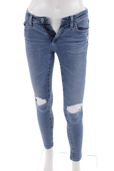 AG Adriano Goldschmied Womens Ankle Skinny Jeans Blue Low Rise Size 24