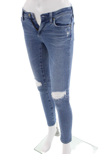 AG Adriano Goldschmied Womens Ankle Skinny Jeans Blue Low Rise Size 24
