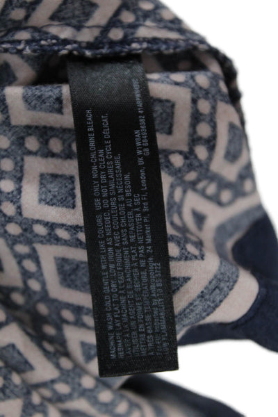 Lilka Anthropologie Women Maxi Sundress Dark Blue Square Neck Aztec Size XS
