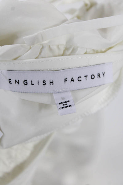 English Factory Women Fit & Flare Sundress White Sleeveless Tie Size S