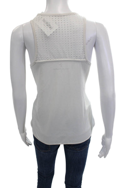 Tuckernuck Women Basic White Sleeveless Tank Round Neck Size S