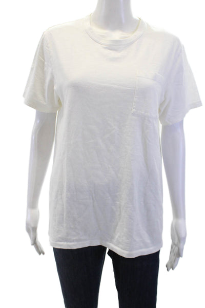 J Crew Mens White Cotton Short Sleeve T-Shirt Size M