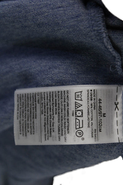 Banana Republic Mens Polo Collared Short Sleeve Solid Blue Cotton Blend Size M