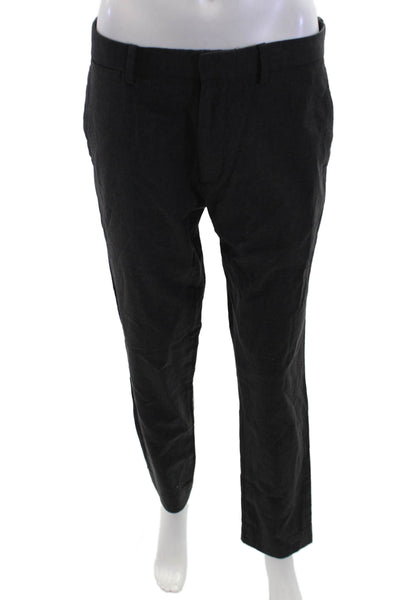 Theory Mens Wool Textured Zip Pleated Dress Pants Gray Size EUR 30