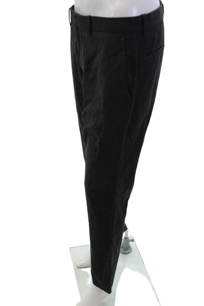 Theory Mens Wool Textured Zip Pleated Dress Pants Gray Size EUR 30