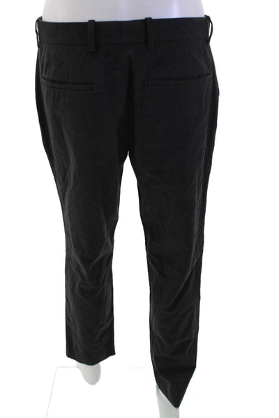 Theory Mens Wool Textured Zip Pleated Dress Pants Gray Size EUR 30
