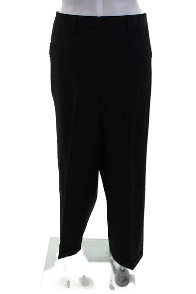 Zanella Womens Zip Button Textured Pleated Lined Pants Black Size EUR 42