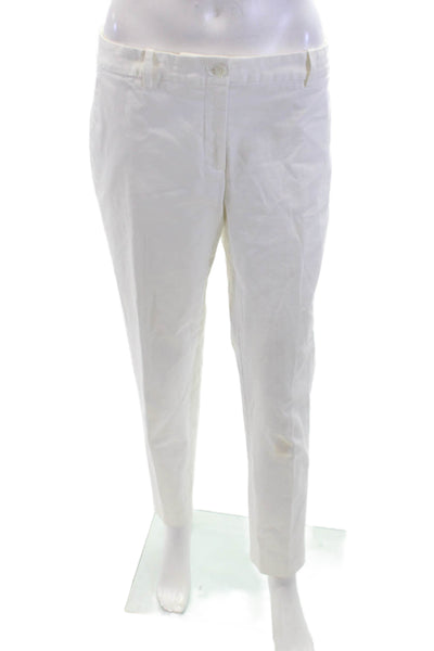 Michael Kors Womens Cotton Pocketed Tapered Leg Pants White Size 12