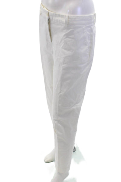 Michael Kors Womens Cotton Pocketed Tapered Leg Pants White Size 12