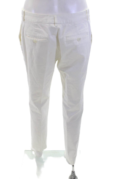 Michael Kors Womens Cotton Pocketed Tapered Leg Pants White Size 12