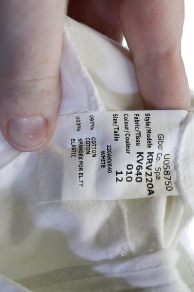 Michael Kors Womens Cotton Pocketed Tapered Leg Pants White Size 12