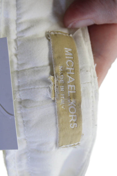 Michael Kors Womens Cotton Pocketed Tapered Leg Pants White Size 12
