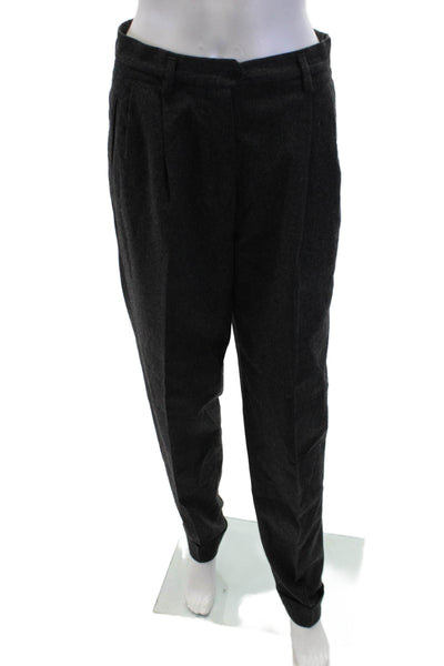 Antonio Fusco Womens Wool Pocketed Pleated Cuffed Ankle Pants Gray Size 48