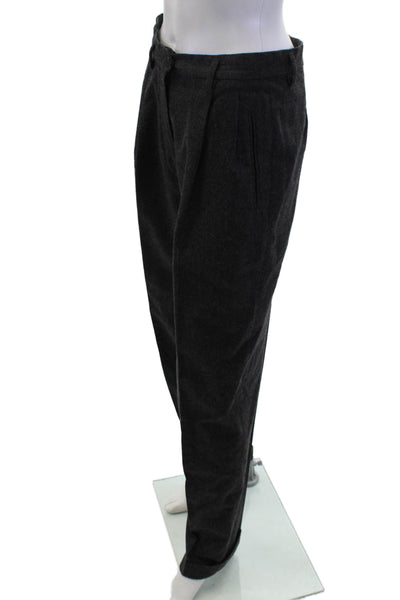Antonio Fusco Womens Wool Pocketed Pleated Cuffed Ankle Pants Gray Size 48