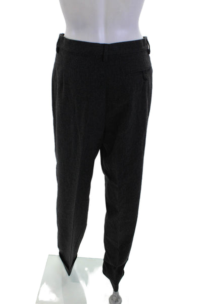Antonio Fusco Womens Wool Pocketed Pleated Cuffed Ankle Pants Gray Size 48