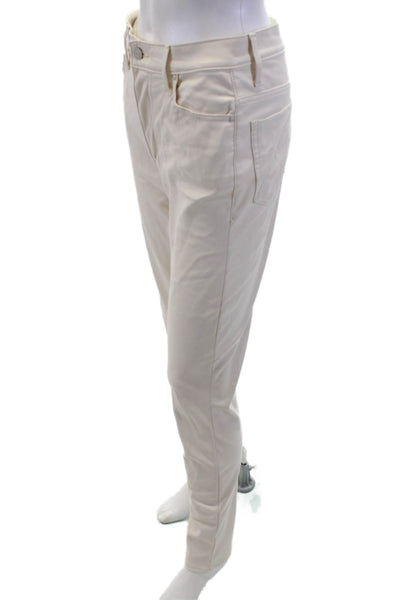 Mother Womens Faux Leather Pocketed Casual Pants Solid White Size 28