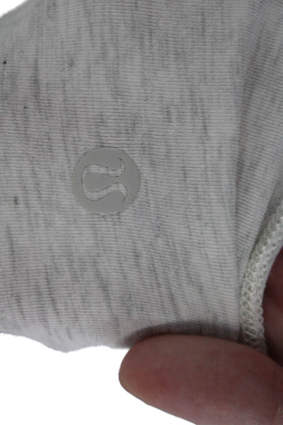 Lululemon Women White Tie Crew Neck Sleeveless Basic Tank Nylon Blend Size S