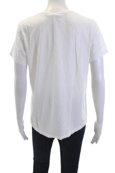 Bombas, Women Basic White Pima Cotton V-Neck T-Shirt Short Sleeve Size S
