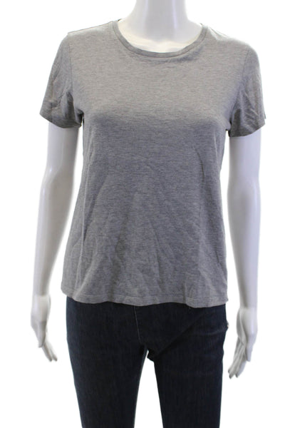 Bombas Women Gray Jersey Crew Neck Short Sleeve T-Shirt Pima Cotton Size S