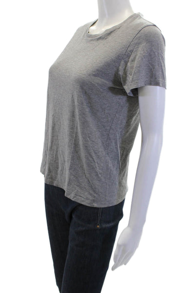 Bombas Women Gray Jersey Crew Neck Short Sleeve T-Shirt Pima Cotton Size S