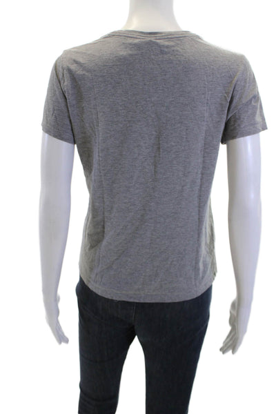 Bombas Women Gray Jersey Crew Neck Short Sleeve T-Shirt Pima Cotton Size S