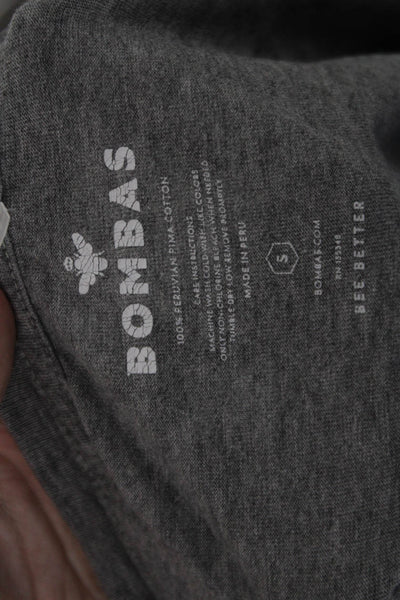 Bombas Women Gray Jersey Crew Neck Short Sleeve T-Shirt Pima Cotton Size S