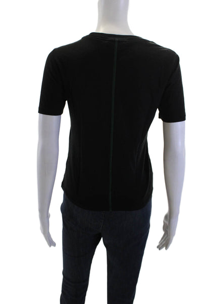 Lacoste Women Black Basic T-Shirt Short Sleeve Crew Neck Size 38