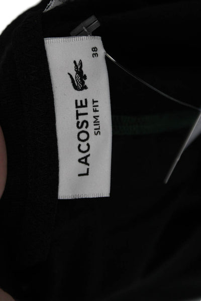 Lacoste Women Black Basic T-Shirt Short Sleeve Crew Neck Size 38