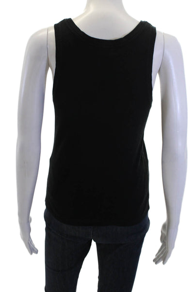 Rag & Bone Women Basic Black Sleeveless Tank Round Neck Cotton Modal Size S