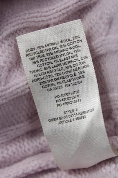 Sunday Best Women's V-Neck Cable-Knit Long Sleeves Sweater Purple Size M