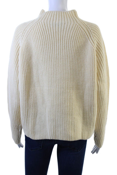 Zara Women's Mock Neck Long Sleeves Pullover Knit Sweater Yellow Size M