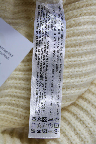 Zara Women's Mock Neck Long Sleeves Pullover Knit Sweater Yellow Size M