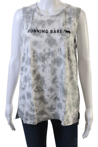 Running Bare, Women Gray Cotton Animal Graphic Tank Size 12